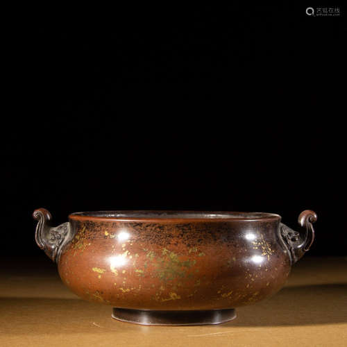 CHINESE BRONZE CENSER, MARKED