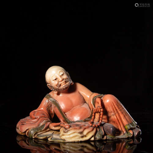 CHINESE SOAPSTONE CARVED LOHAN