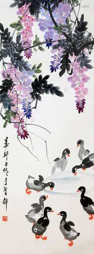 CHINESE PAINTING OF DUCKLINGS