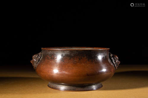 CHINESE BRONZE CENSER, MARKED