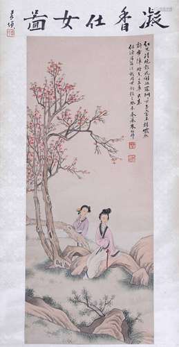 CHINESE INK AND COLOR SCROLL PAINTING