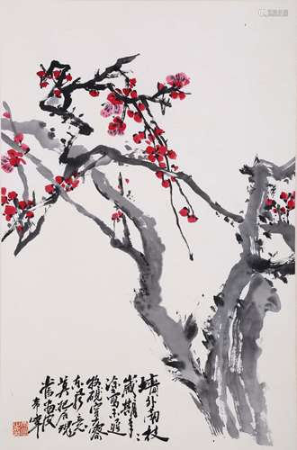 CHINESE INK AND COLOR PAINTING OF FLOWERS