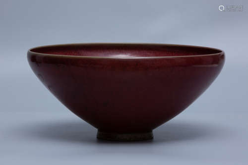 Chinese Jun Wave Red Glazed Porcelain Bowl