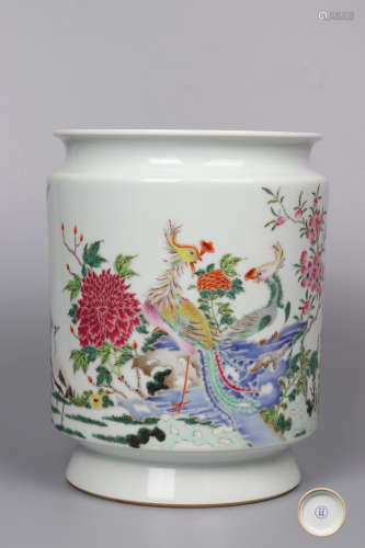 Chinese Famille Rose Porcelain Phoenix Pattern Bottle
