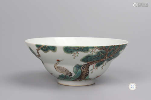Chinese Doucai Songhe Carne Pattern Porcelain Bowl
