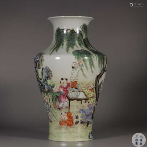 Chinese Doucai Figures Story Pattern Porcelain Bottle