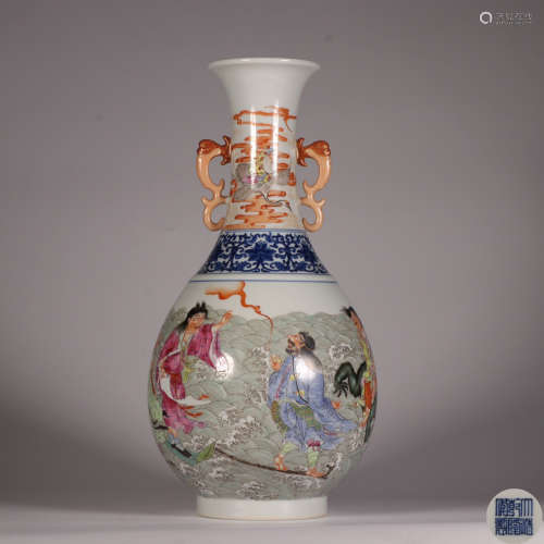 Chinese Famille Rose Porcelain Figures Story Pattern Bottle