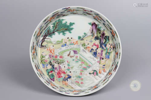 Chinese Doucai Figures Story Pattern Porcelain Plate