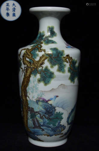 DAQINGYONGZHENGNIANZHI MARK ENAMELED GLAZE VASE