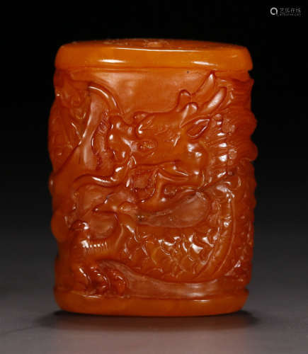 BEESWAX PENDANT CARVED WITH DRAGON