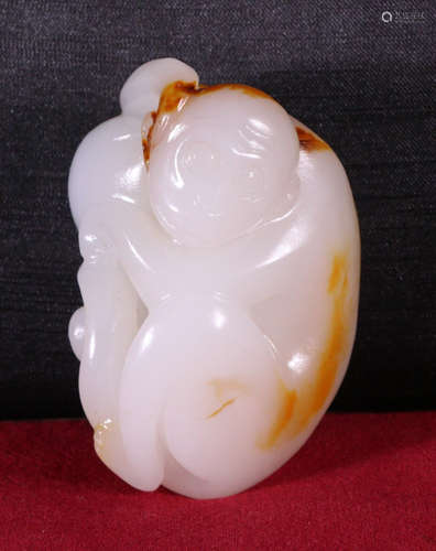 HETIAN JADE MONKEY PENDANT