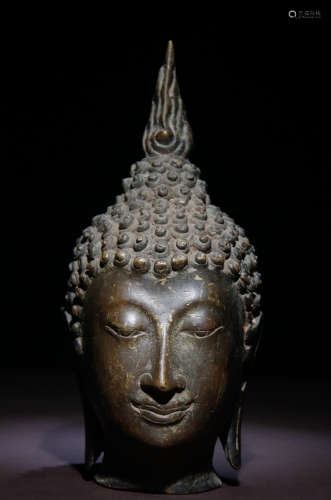 COPPER SAKYAMUNI BUDDHA HEAD