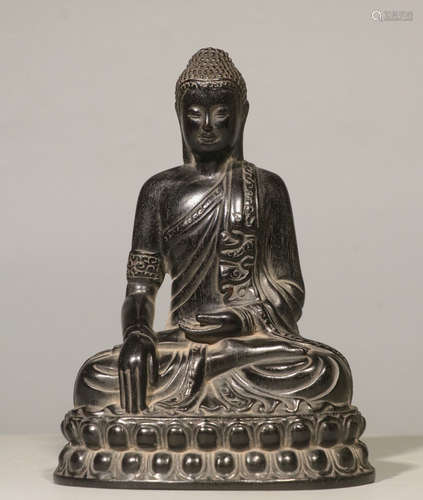 ZITAN WOOD SAKYAMUNI BUDDHA STATUE