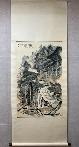 A CHINESE LANDSCAPE PAINTING, HE HAIXIA MARK