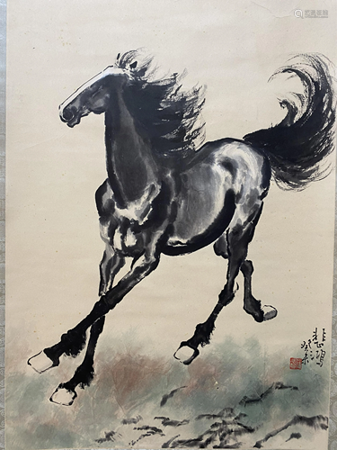 A CHINESE HORSE PAINTING, XU BEIHONG MARK