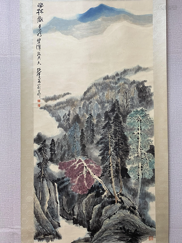 A CHINESE LANDSCAPE PAINTING, HE HAIXIA MARK