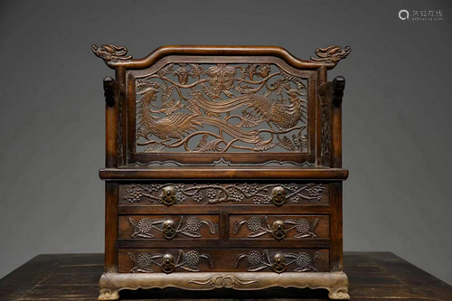 A MING-STYLE FINELY CARVED HUANGHUALI WOOD STAND