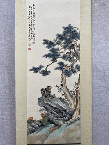 A CHINESE BIRD-AND-FLOWER PAINTING, CAIXIAN MARK