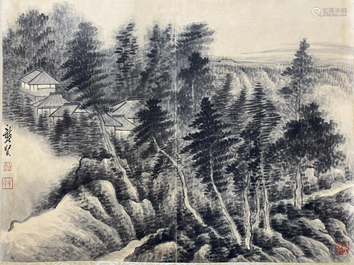 A CHINESE LANDSCAPE PAINTING, GONGXIAN MARK