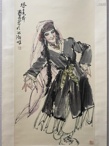 A CHINESE FIGURE PAINTING, HUANGZHOU MARK