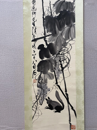 A CHINESE BIRD-AND-FLOWER PAINTING, QI BAISHI MARK