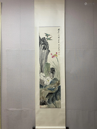 A CHINESE BIRD-AND-FLOWER PAINTING, CHENGZHANG MARK