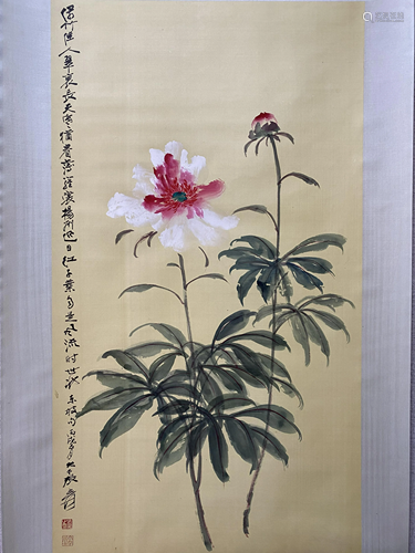 A CHINESE BIRD-AND-FLOWER PAINTING, ZHANG DAQIAN MARK