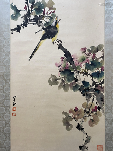 A CHINESE BIRD-AND-FLOWER PAINTING, ZHAO SHAOANG MARK