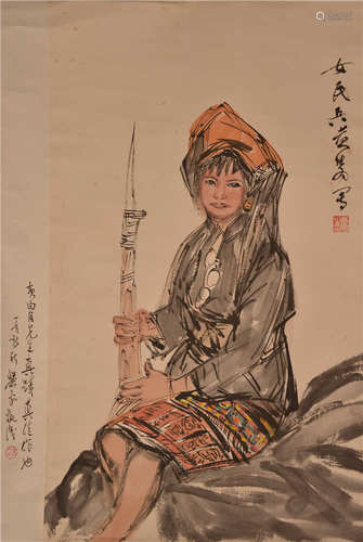 Peinture - Huang zou 黄胄 女民兵