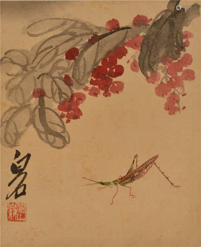 Peinture par Qi baishi 齐白石 虫草小品