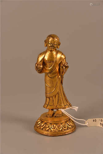 Statue de Bouddha doré 鎏金站佛