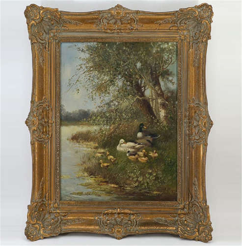 AN OIL PAINTING WITH FRAME