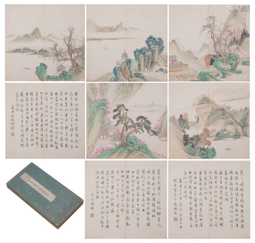 A CHINESE ALBUM OF PAINTINGS AND CALLIGRAPHY