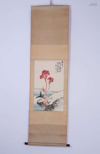 A CHINESE PAINTING FLOWERS