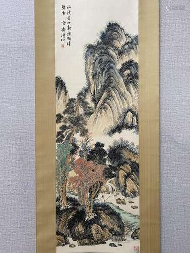 A CHINESE LANDSCAPE PAINTING, PUJIN MARK