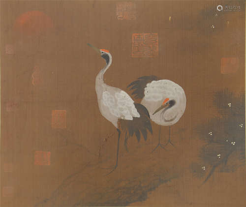 A CHINESE PAINTING TWO CRANES