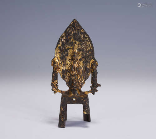 A CHINESE GILT BRONZE FIGURE OF BUDDHA