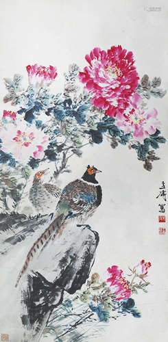 王雪濤 花鳥圖 設色紙本 立軸