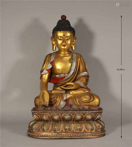 Bronze Gilt Seated Shakyamuni Ming Style