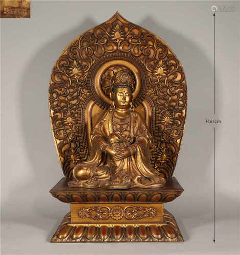 Bronze Gilt Seated Guanyin Yongle Style