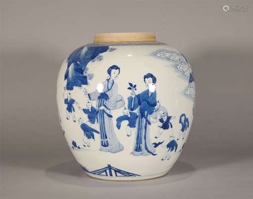 Blue and White Jar Kangxi Style