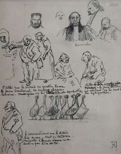 泰奥菲勒-亚历山大-斯泰因伦（1859-1923）《正义之士与鹅的研究》。用...