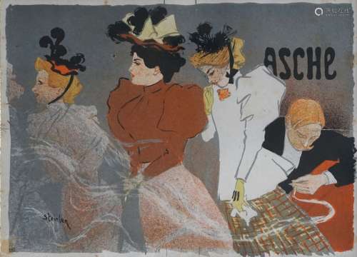Theophile Alexandre STEINLEN (1859-1923) Asche.海报的颜色。(小...