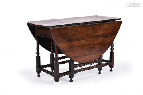 A 17th century oak gateleg table