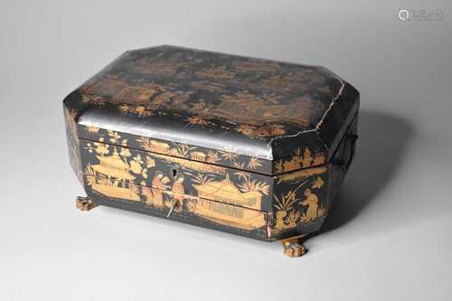 A Chinese export lacquer workbox