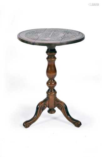 A 19th century oak tripod table of Nelsonian interest