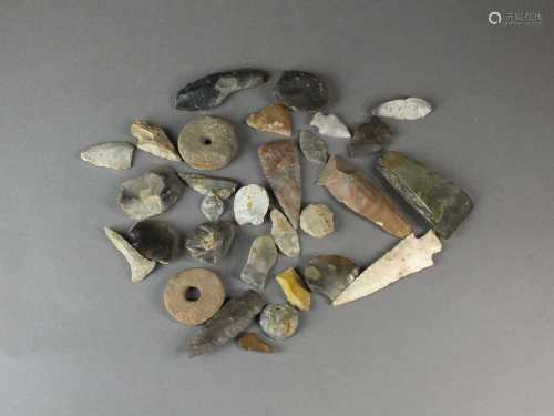 A collection of Neolithic and later implements