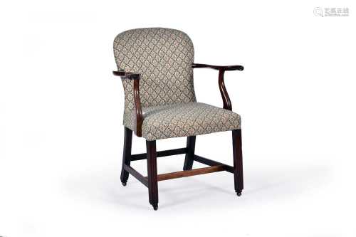 An 18th century mahogany open armchair
