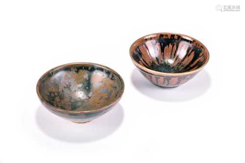 Two Japanese tenmoku glazed bowls, 19th century