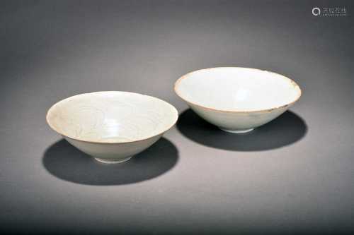 Two Chinese bowls, Qingbai, Song Dynasty